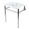 Kingston Brass 31 Console Sink with Brass Legs 8Inch, 3 Hole, WhitePolished Nickel KVBH31227W8B6 - alternate 1